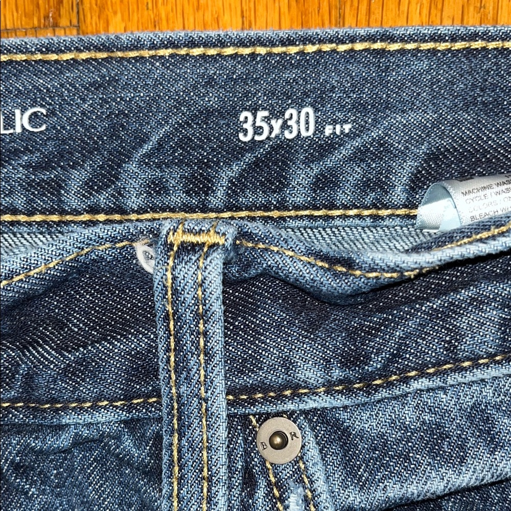 Banana Republic Patchwork Stylish Blue Denim Jean… - image 3